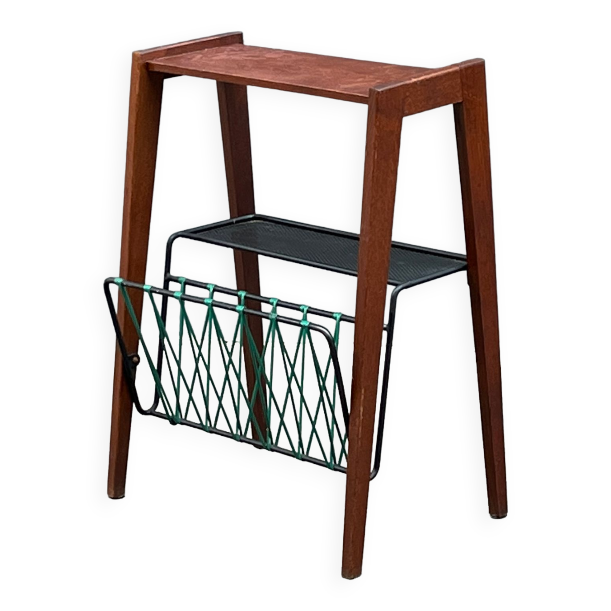 Side table with 50s magazine holder