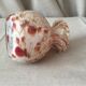 Vase made of glass paste of red beige and brown color