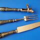 Napoleon III leg of lamb service, silver handle, stainless steel blade