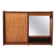 Arne Wahl Iversen Miroir Mural & Cabinet Étagère, Teck & Cane pour Brenderup Danemark