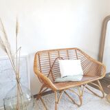 2 seater rattan bench