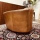 Fauteuil club vintage en cuir de mouton