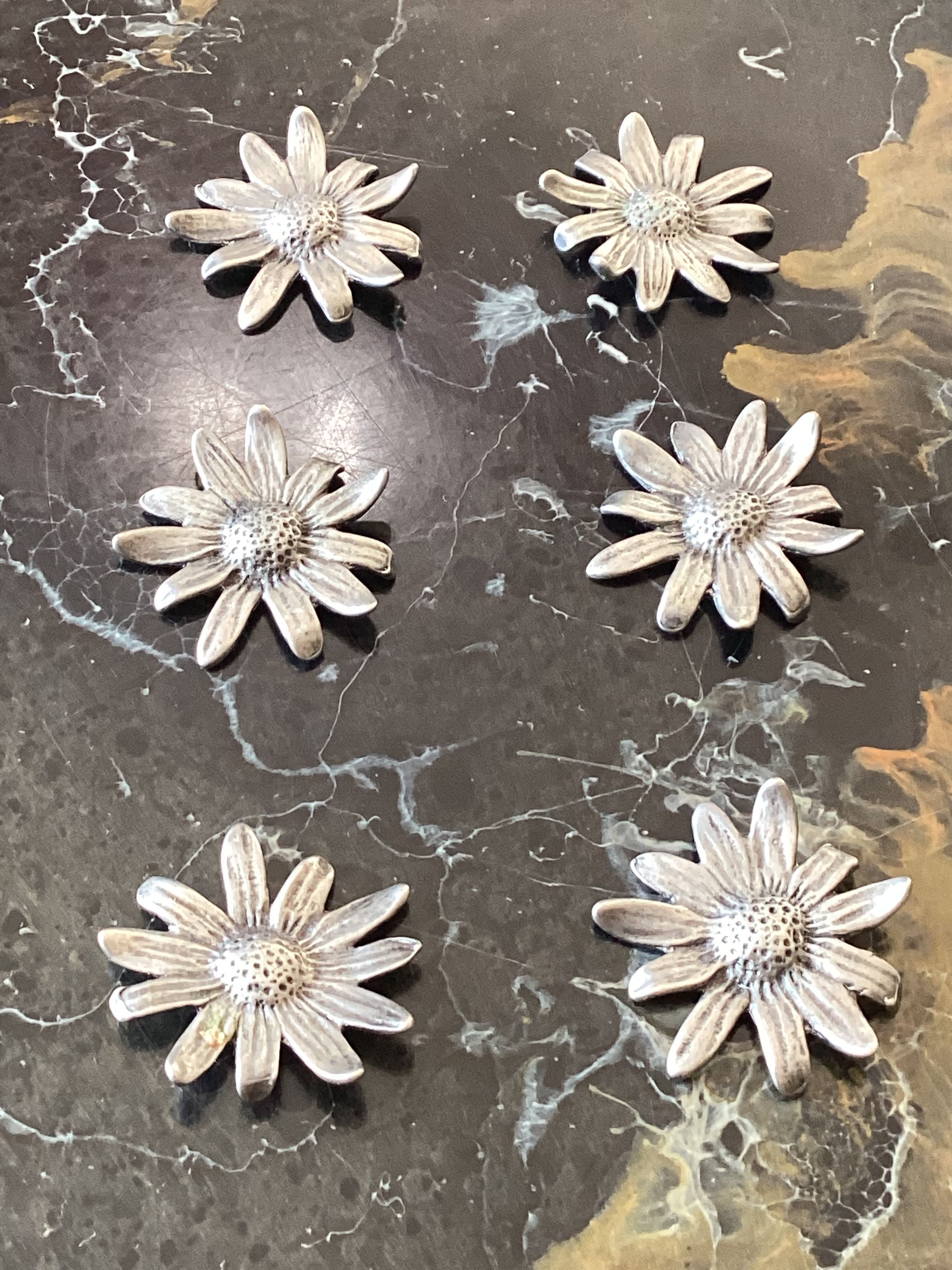 Set of six tin knife holders of the manor
