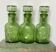 Set of three frosted glass carafes.