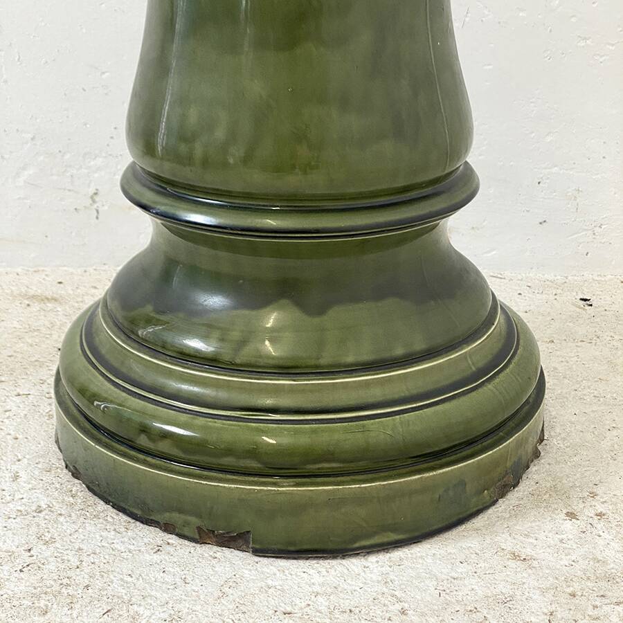 Green glazed ceramic stand