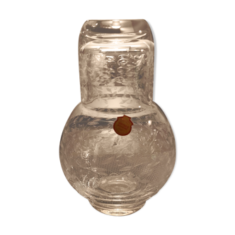 Carafon et son verre capuchon cristal de Bohème