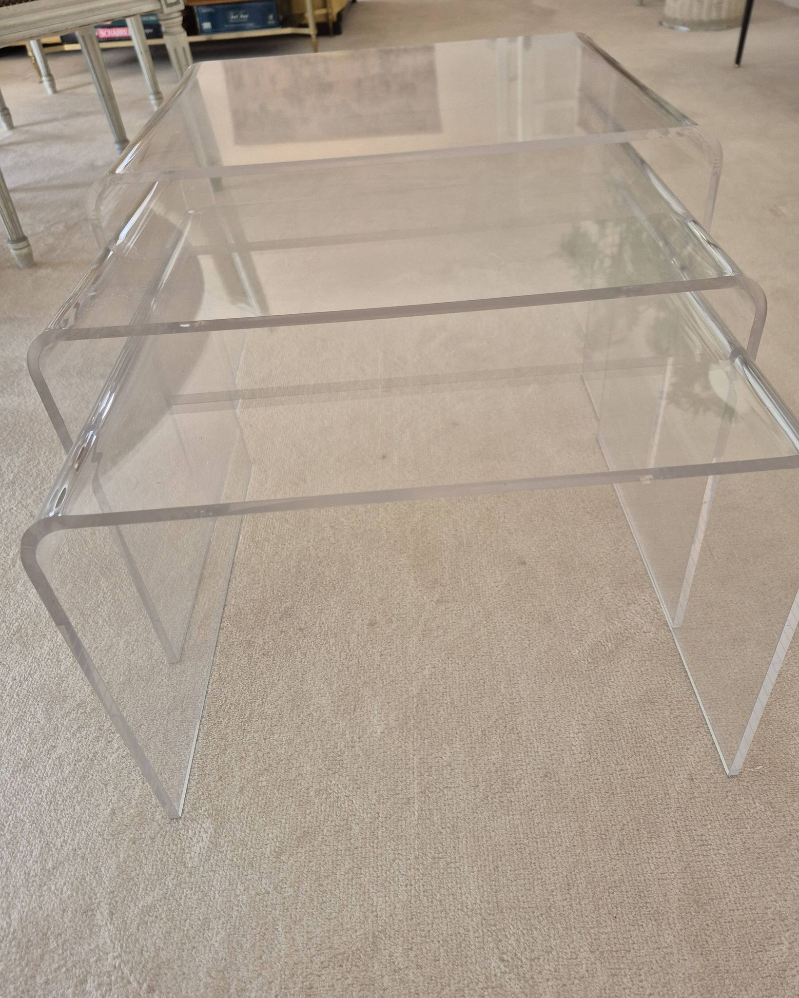 Trio de tables Gigogne Roche Bobois en Altuglass