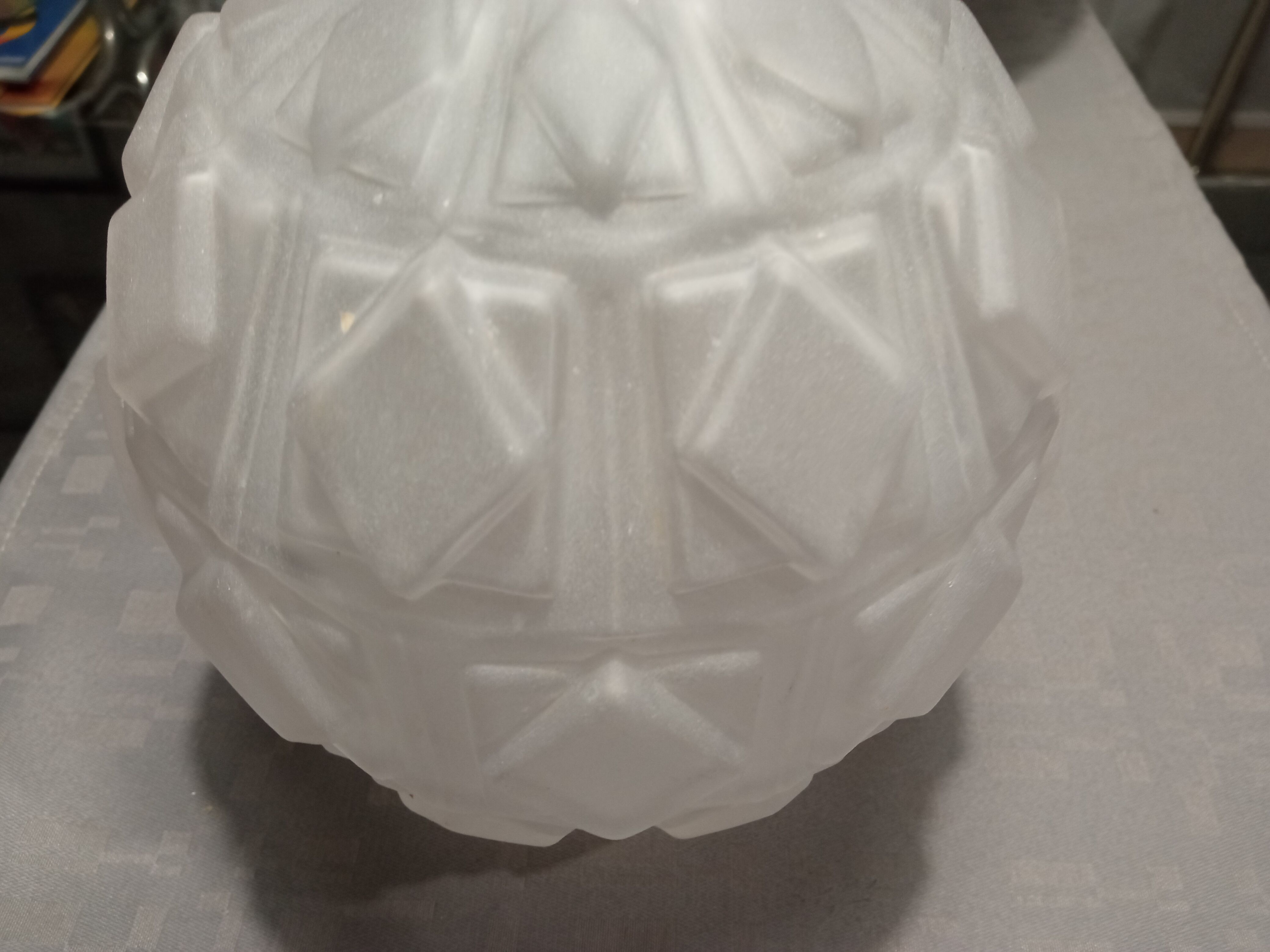 Globe or shell for suspension or floor lamp glass frost art deco