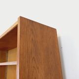 Large vintage oak wood bookcase shelf from the 50s 60s