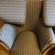 Pair of Art Deco style armchairs, refurbished. Upholstery fabric for armchairs.