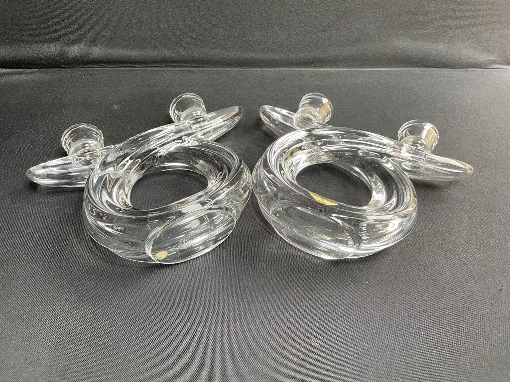 Vannes le Châtel - Candle holders with 2 lights (2) - Cristal