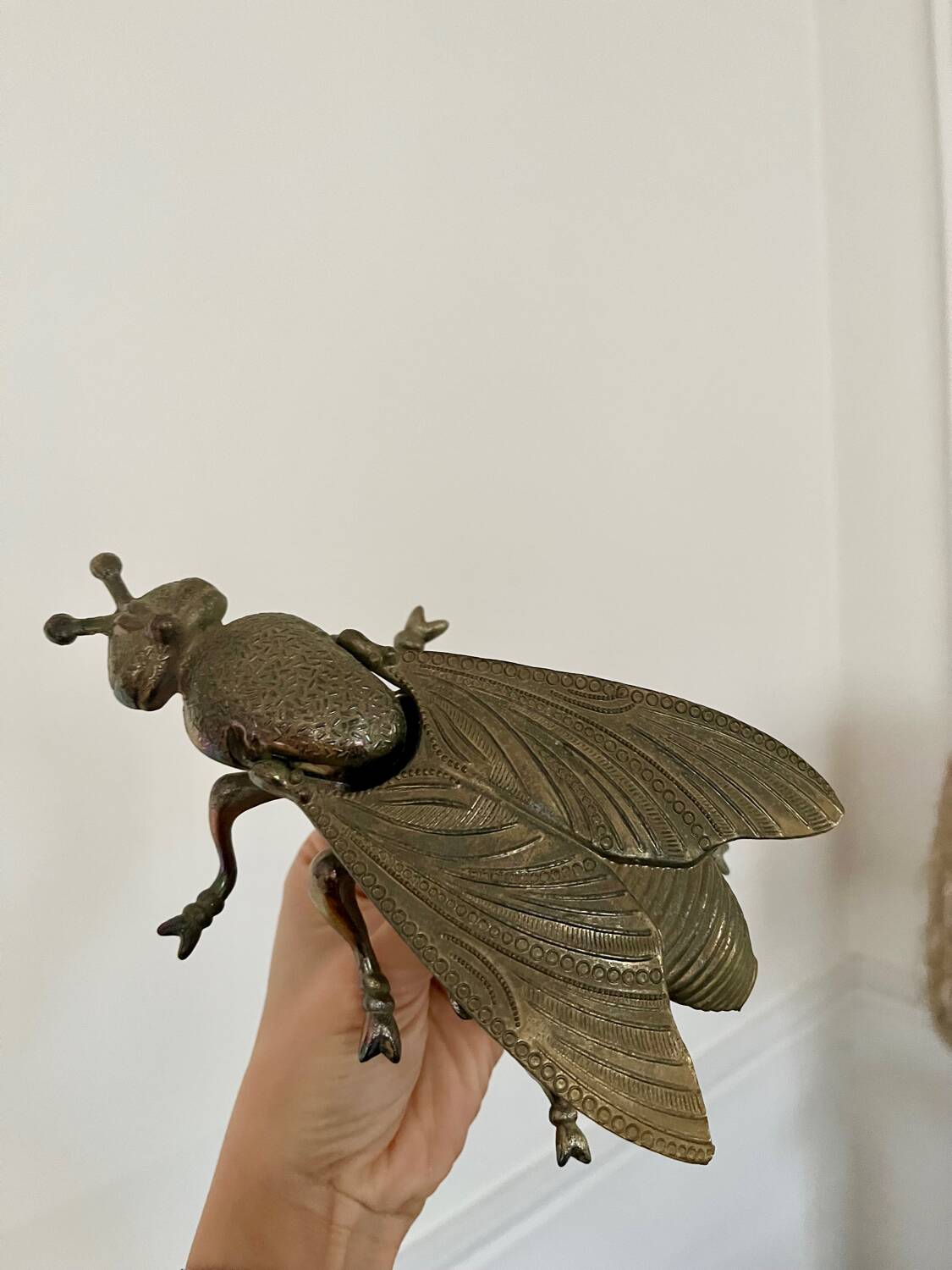 Vintage brass fly ashtray