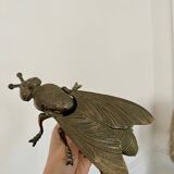 Vintage brass fly ashtray