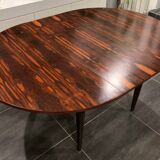 Table ronde extensible scandinave en palissandre, années 1960