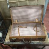 Lot of leather suitcases