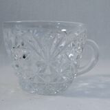 Ensemble 4 tasses café verre clair ciselé vintage