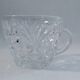 Set 4 cups coffee clear glass chiseled vintage
