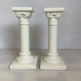 Pair of Greek column candlesticks