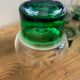 Set of 6 large Luminarc green foot glasses