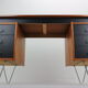 Cees Braakman teak desk with triangle legs for Pastoe