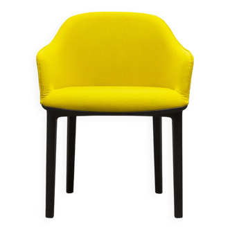 VITRA Softshell armchair in Yellow fabric