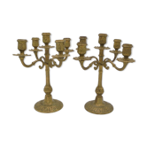 Paire de chandeliers en laiton