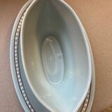 Longwy blue polka dot sauce boat
