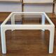 Coffee table in white lacquered wood with glass top, 1960s