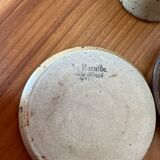 Set of 4 cups and 4 stoneware sub-cups of rockery