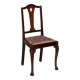 Paire de chaises anglaises anciennes en bois dur avec pieds sculptés en patte de lion