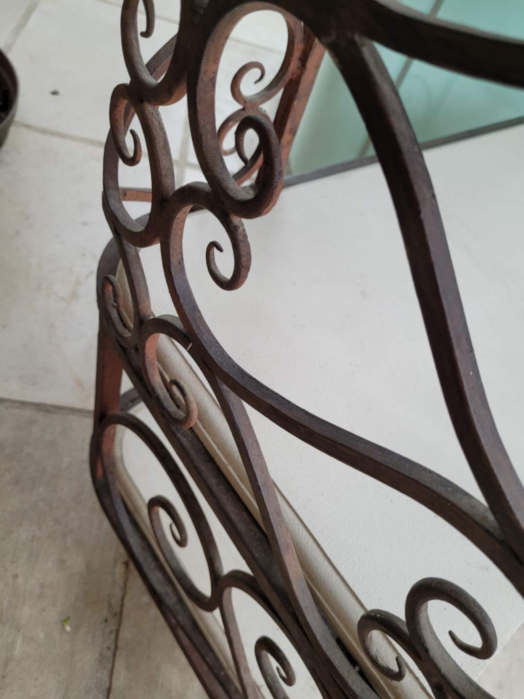 Wrought iron baker's grid.