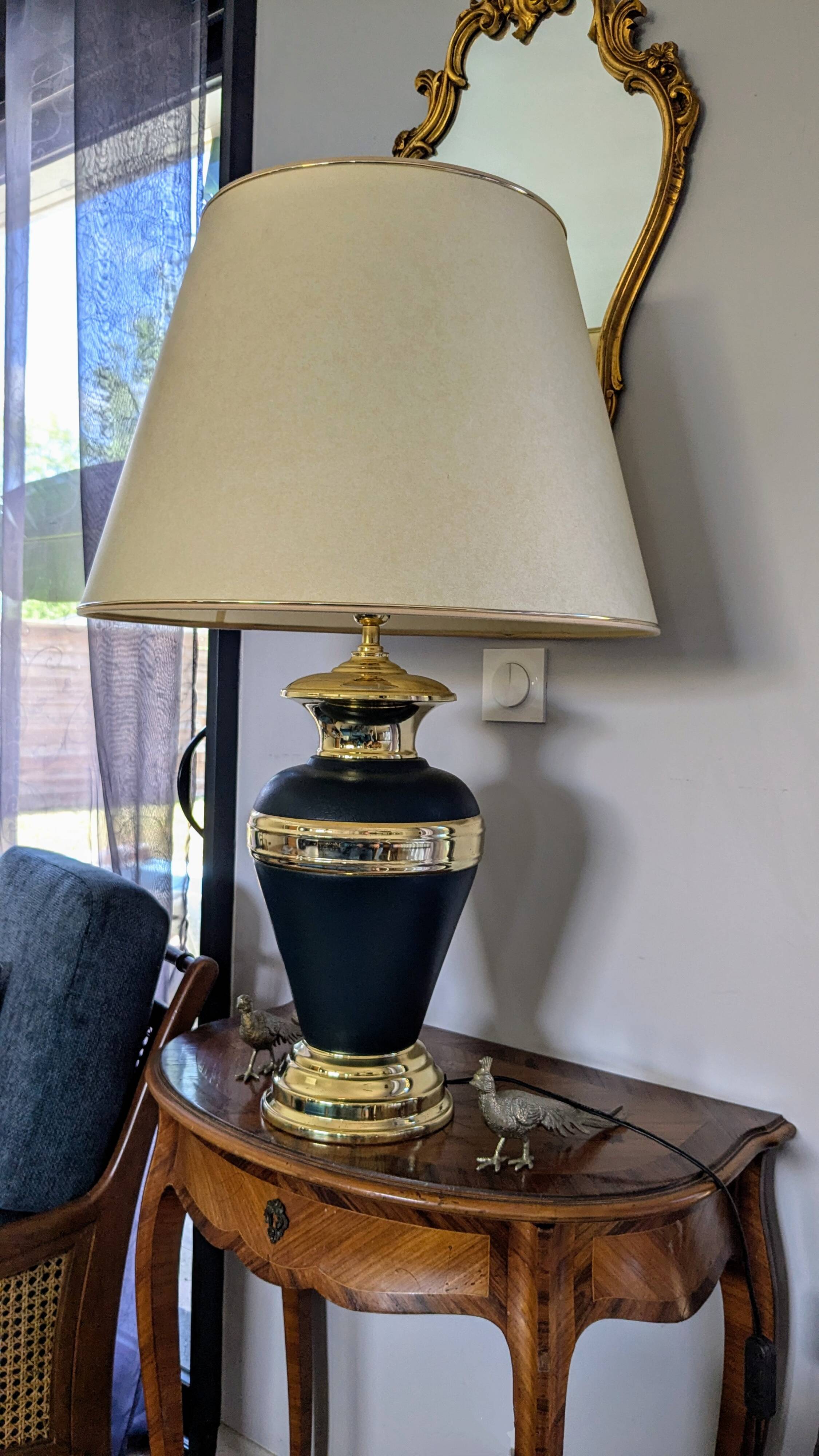Vintage black and brass living room lamp