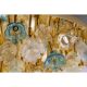 Lively Floreal Multicolor Murano Glass Gold Flushmount