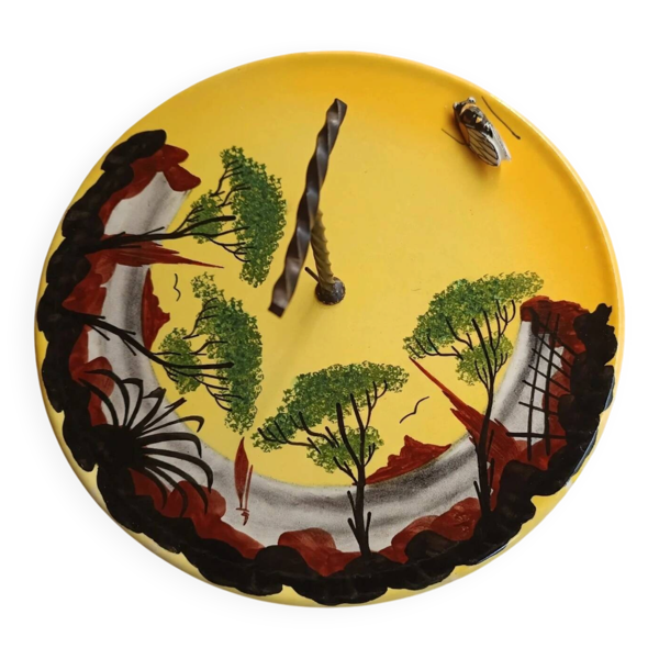 Plateau à fromage vallauris a. ferlay 28cm - jaune cigale - 1960 - gra
