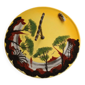 Plateau à fromage vallauris a. ferlay 28cm - jaune cigale - 1960 - gra