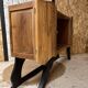 Vintage Art Deco buffet Isidore, solid wood, 2 doors and mirror.