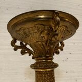 Pique cierge en bronze ciselé doré XX siècle