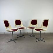 4 chaises Space Age, coque années 70 pour Lockhausen