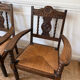 Paire de fauteuils rustiques bois et paille 