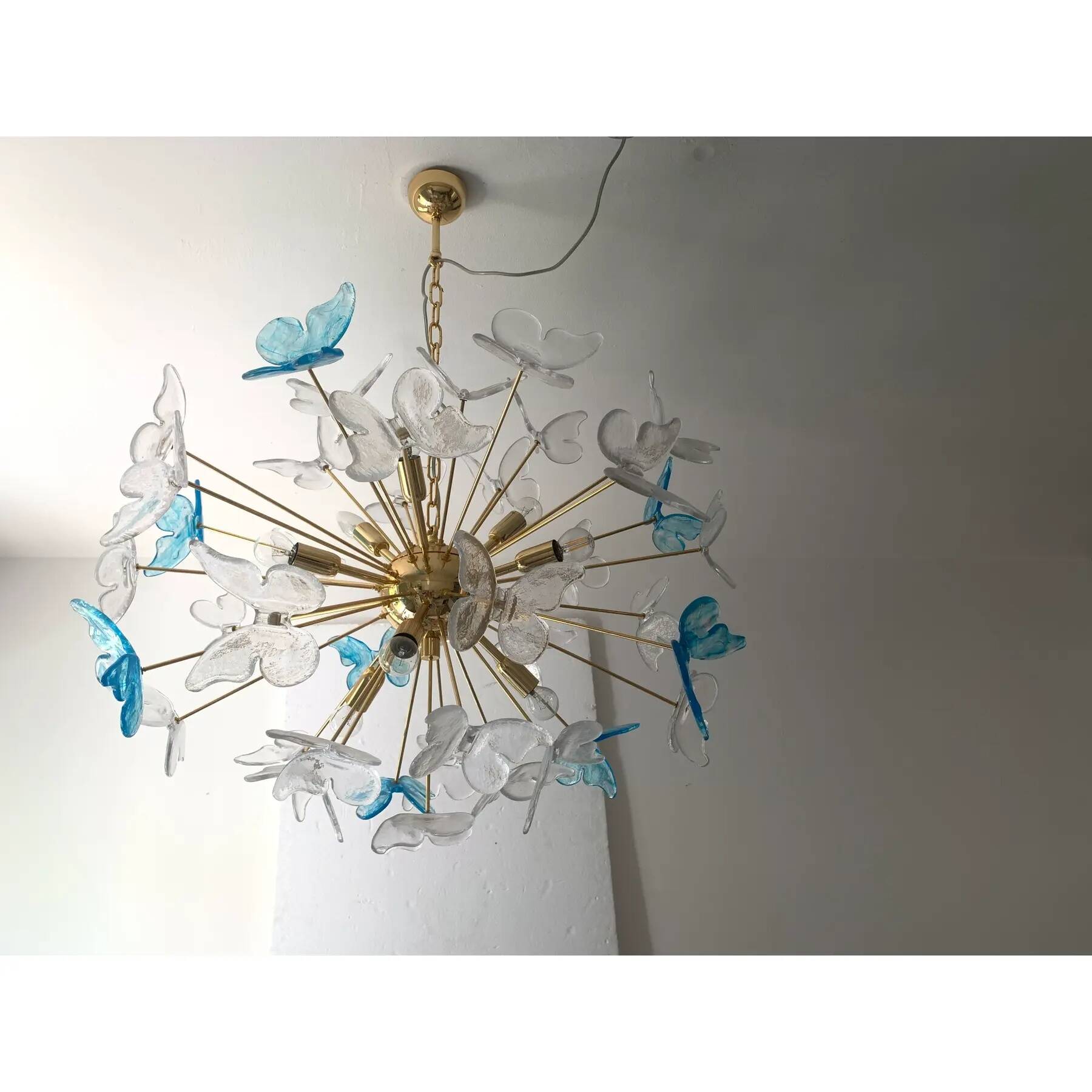 Italian Sputnik Butterfly Chandelier in Murano Glass, Venini Style