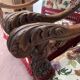 Pair of Renaissance style armchairs in solid walnut, 19th century