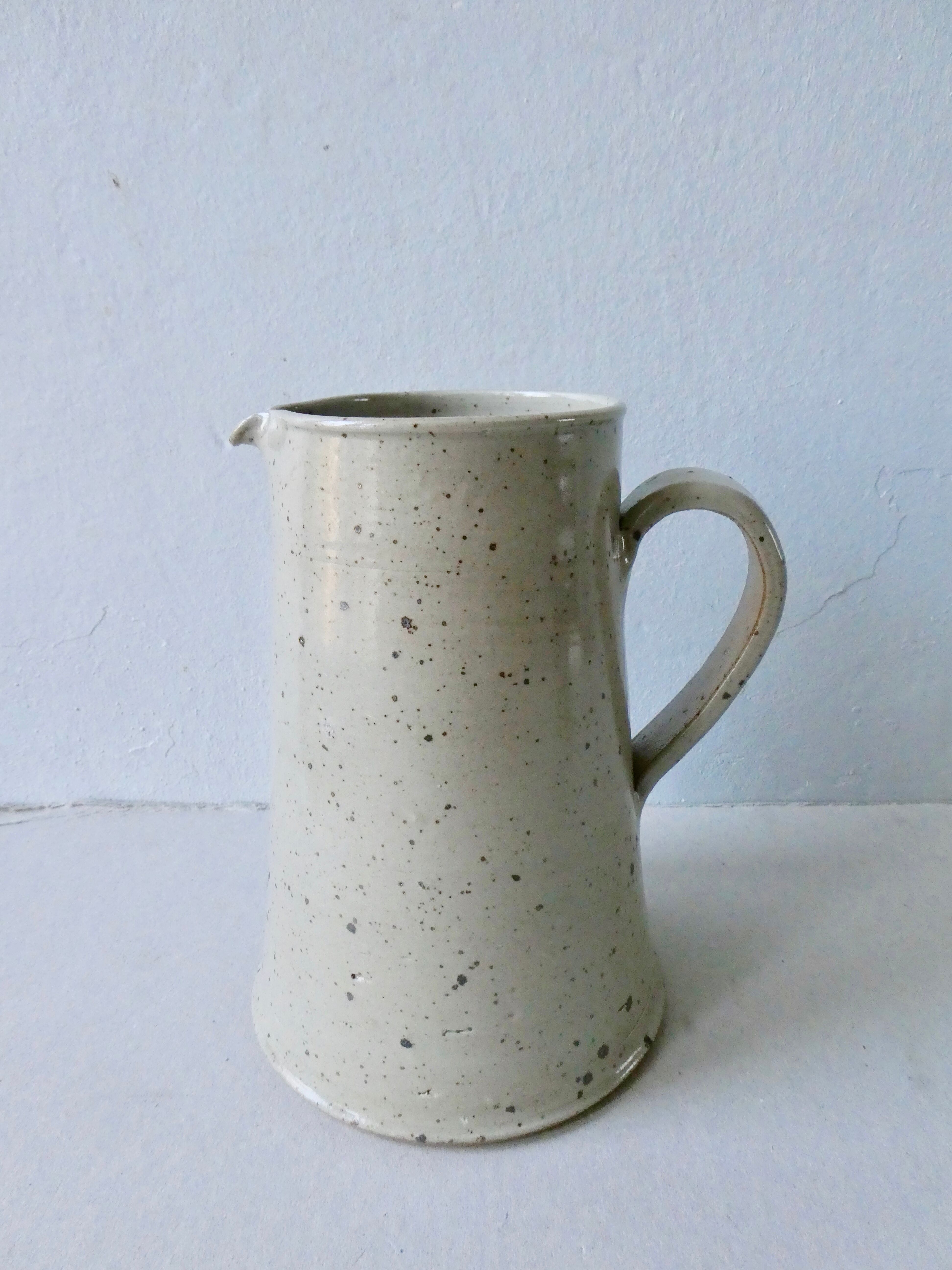 Sandstone pitcher, signed, 70-80s