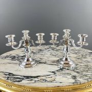 Pair of silver-plated candelabra, 20th century