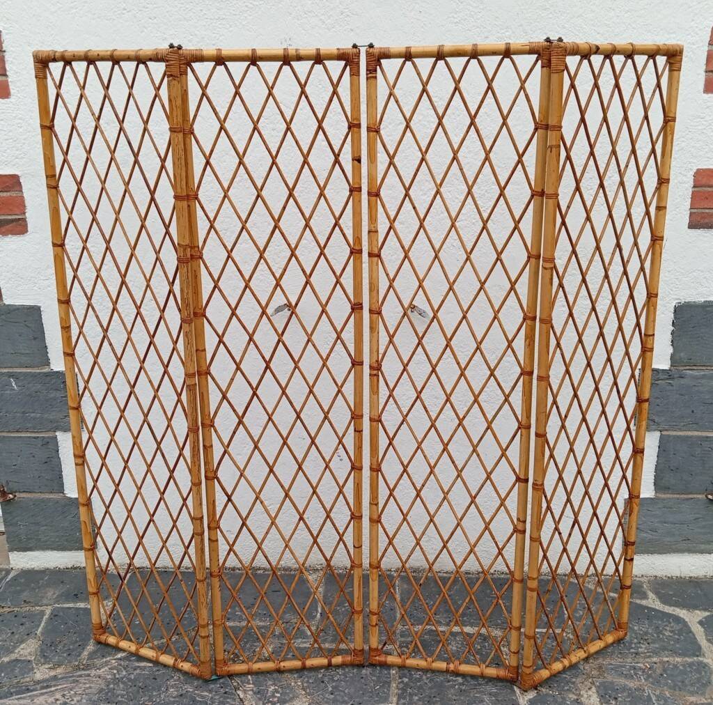 1960s lattice rattan screen