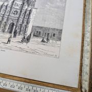 Cathedral of Chihuahua, Mexico. Printed illustration from 1861.