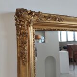 Rectangular golden mirror moldings plant motifs nineteenth H: 130cm