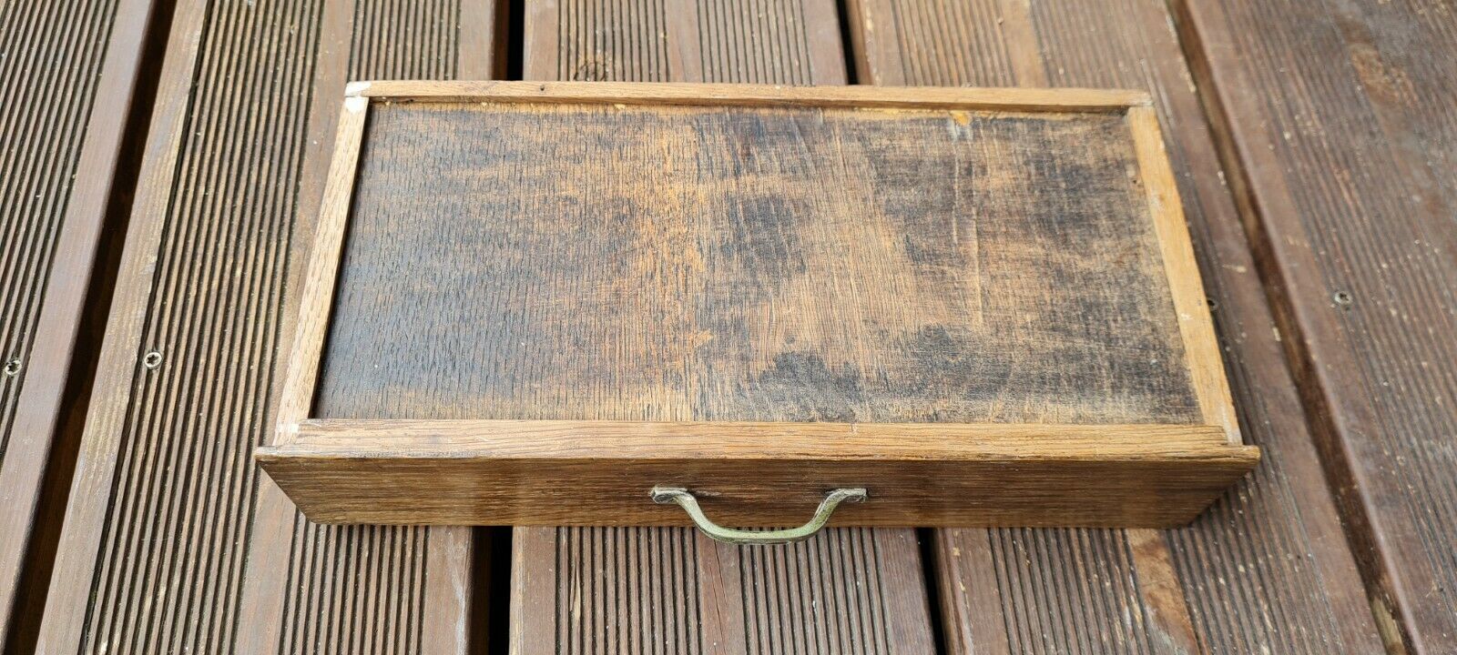 Old wooden children's toilet table and marble top
