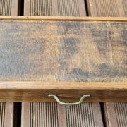 Old wooden children's toilet table and marble top