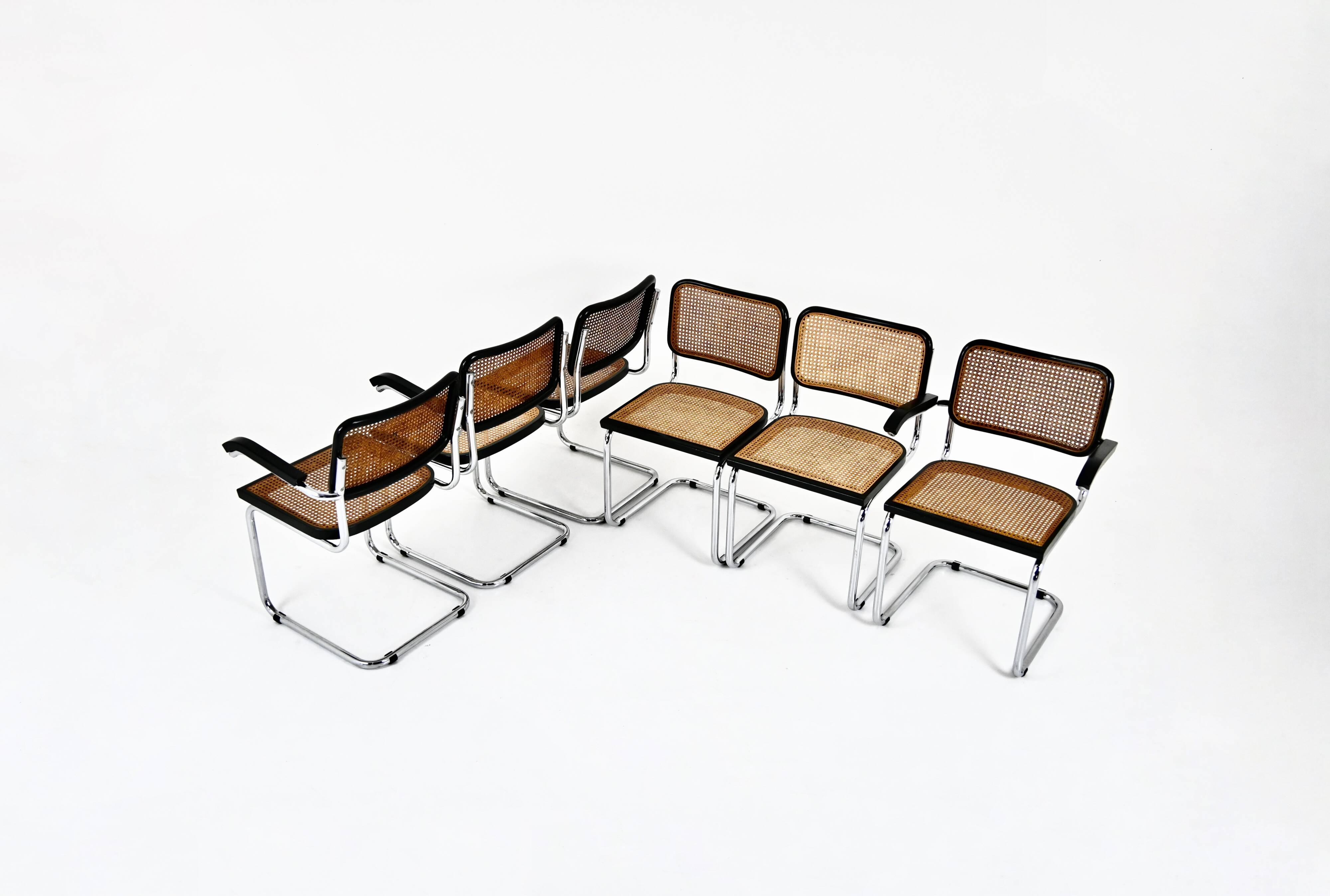 6 B32 style dining room chairs by Marcel Breuer