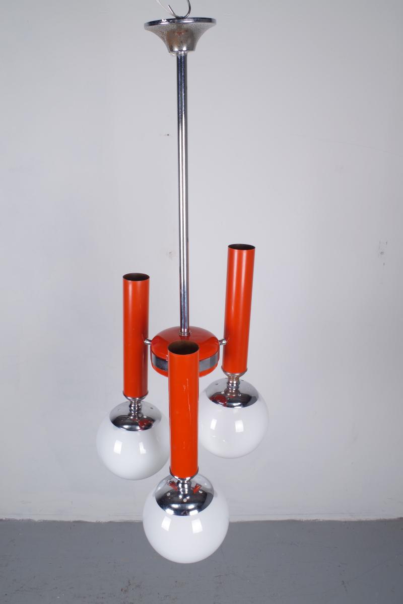Lustre mid-century rouge Italie